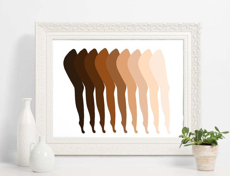 Women's legs by LovelyEarthlings on Etsy; support Black Owned Etsy shops and racial justice resources